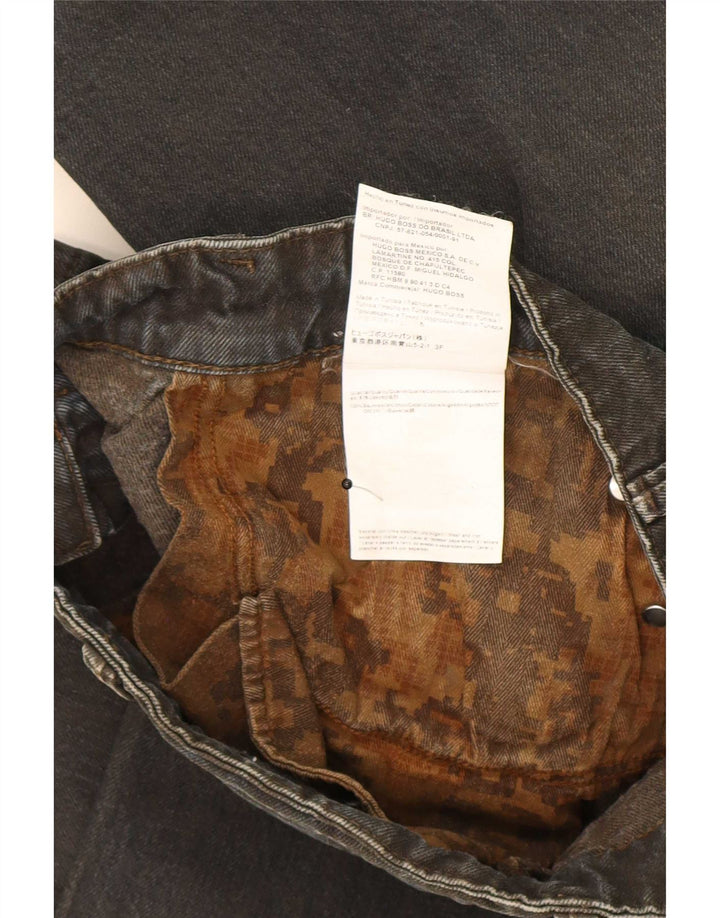 Hugo Boss Straight Jeans til mænd W34 L34 Sort bomuld