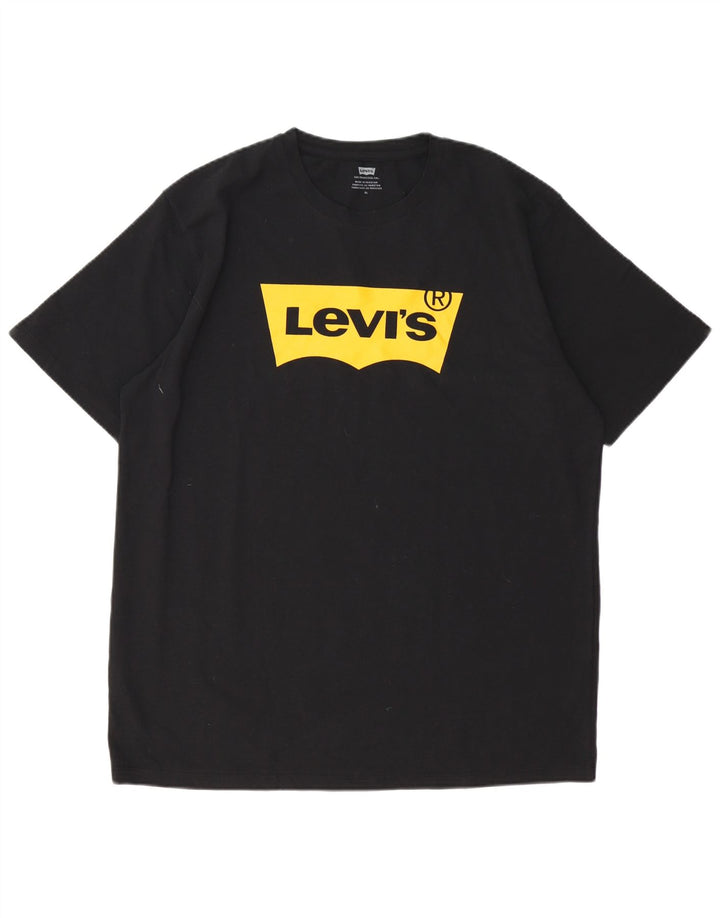 LEVI'S Herre grafisk T-shirt Top XL Sort bomuld