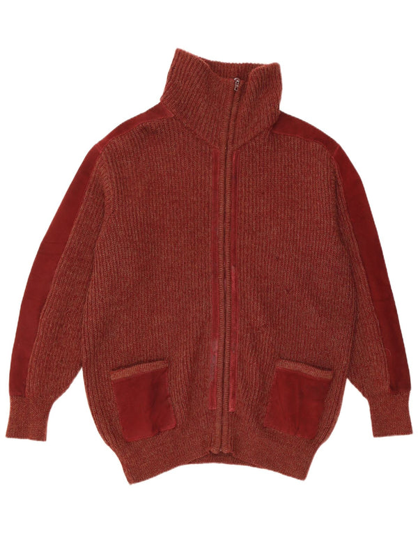 Nazareno Gabrielli Herre Cardigan Sweater Large Burgundy Alpaca Wool