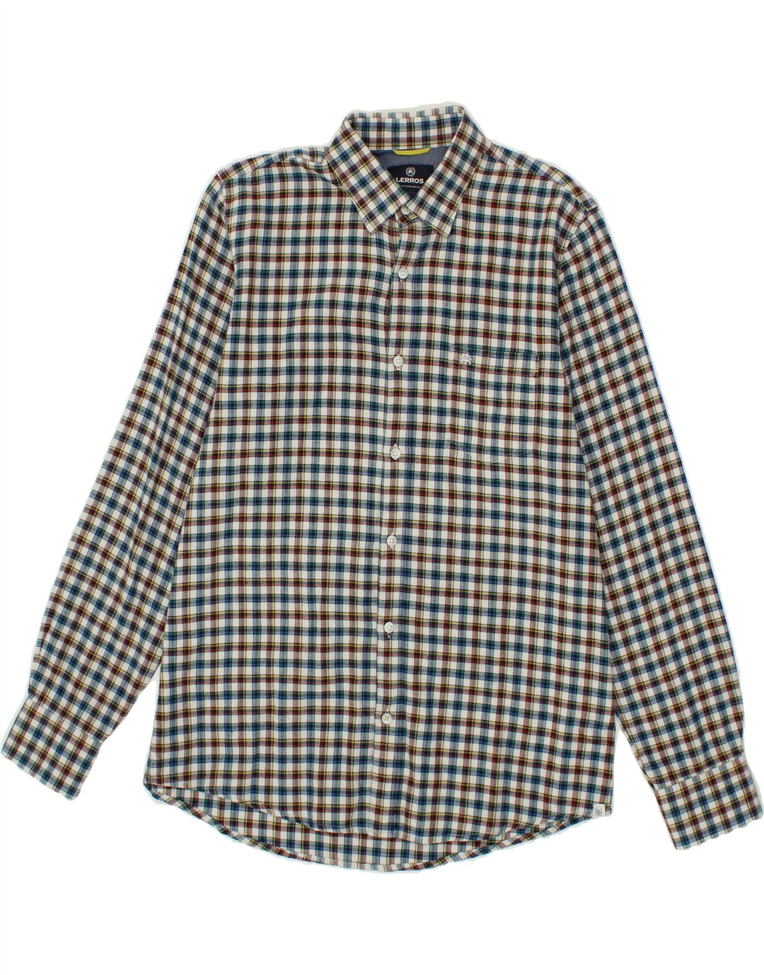 LERROS Mens Flannel Shirt Large Multicoloured Check Cotton Vintage Lerros and Second-Hand Lerros from Messina Hembry 