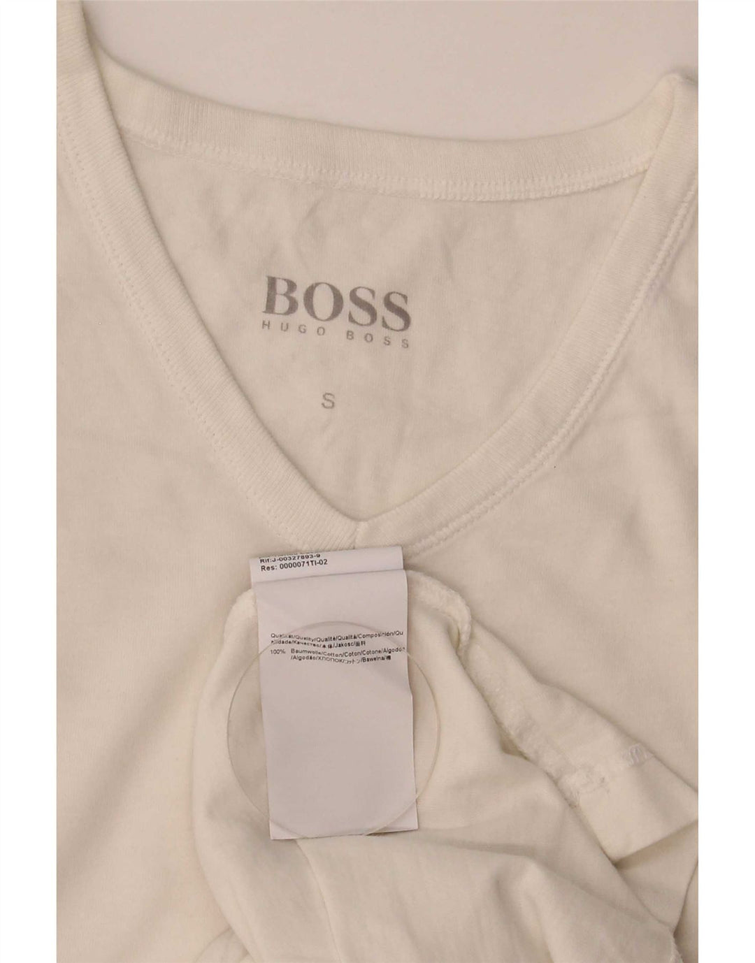 Hugo Boss Herre T-Shirt Top Lille Hvid Bomuld