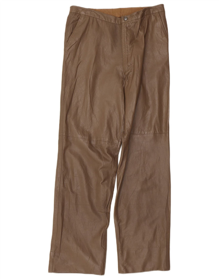 Vintage læderbukser til kvinder W32 L30 Brun