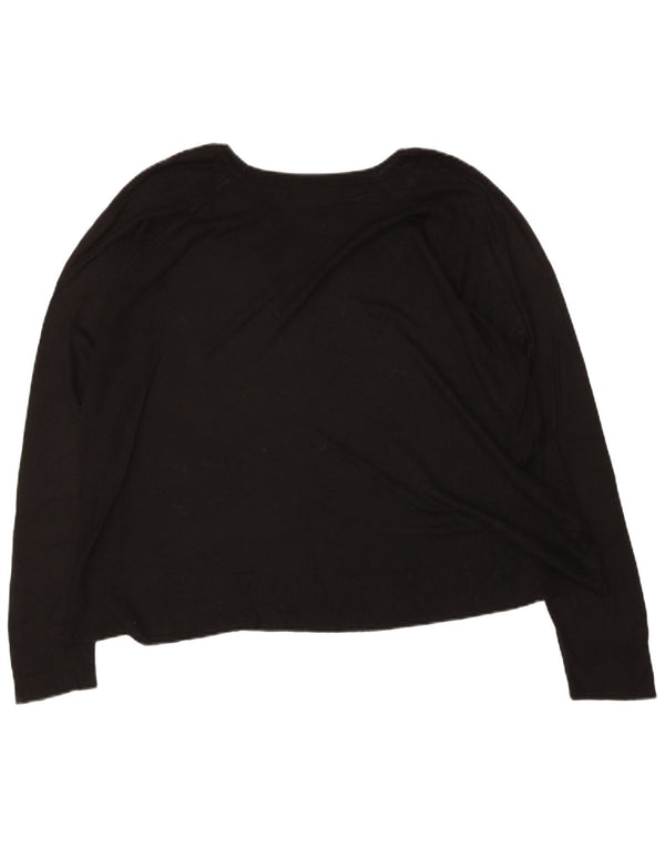 Zara Dame Boat Neck Jumper Sweater UK 14 Medium Black