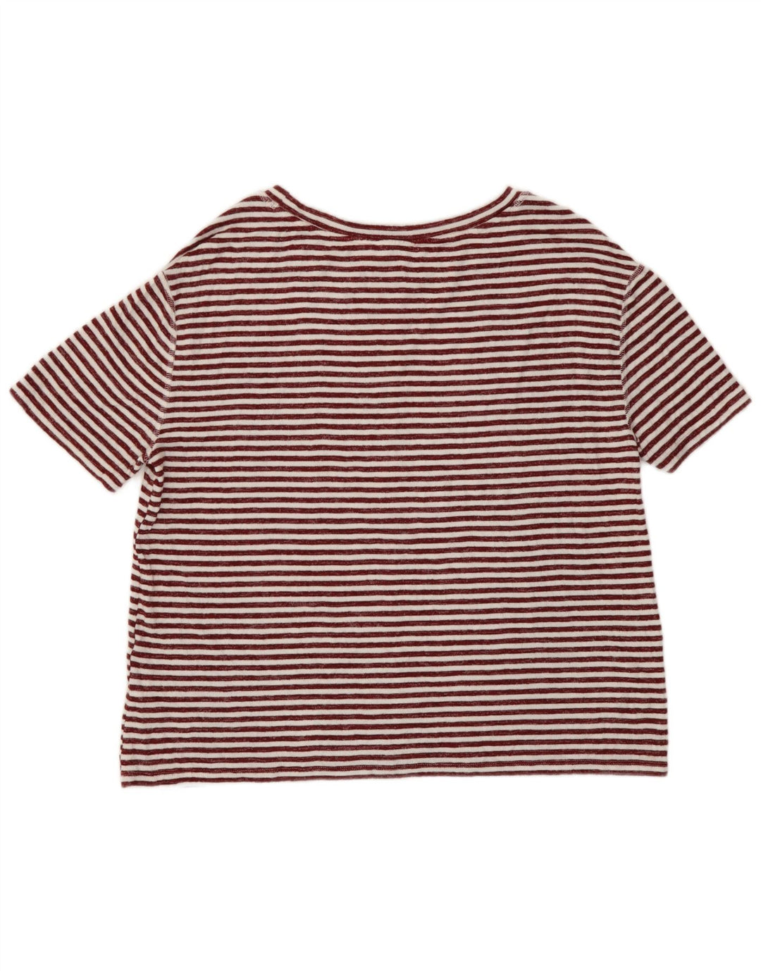 Marks & Spencer T-shirt top til kvinder UK 12 Medium rød stribet viskose
