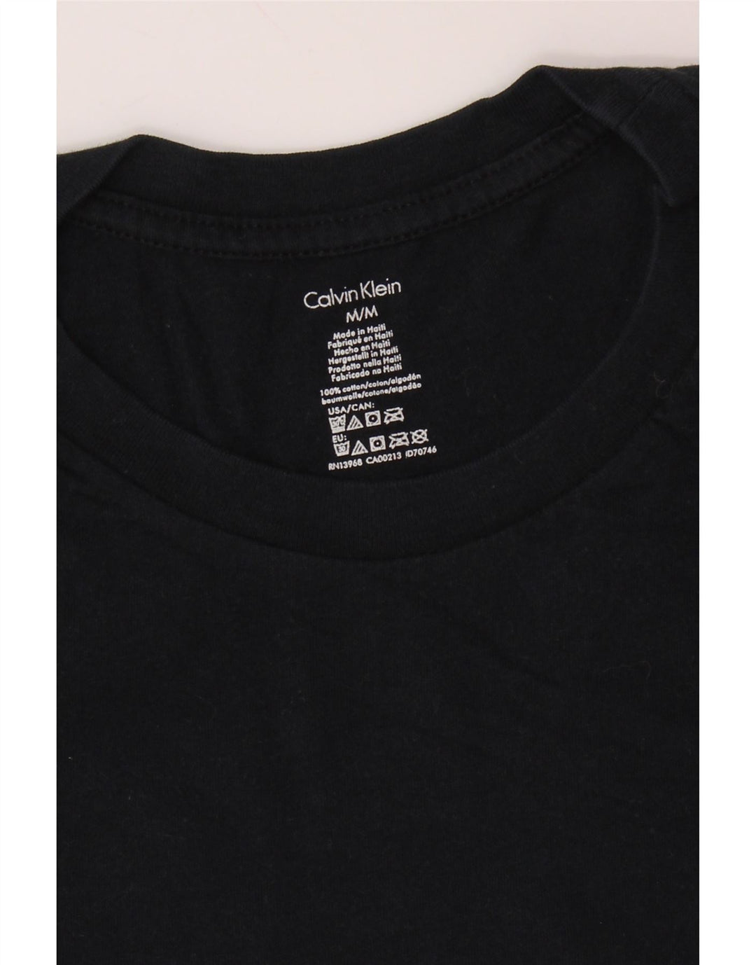 CALVIN KLEIN Herre T-Shirt Top Medium Marineblå Bomuld