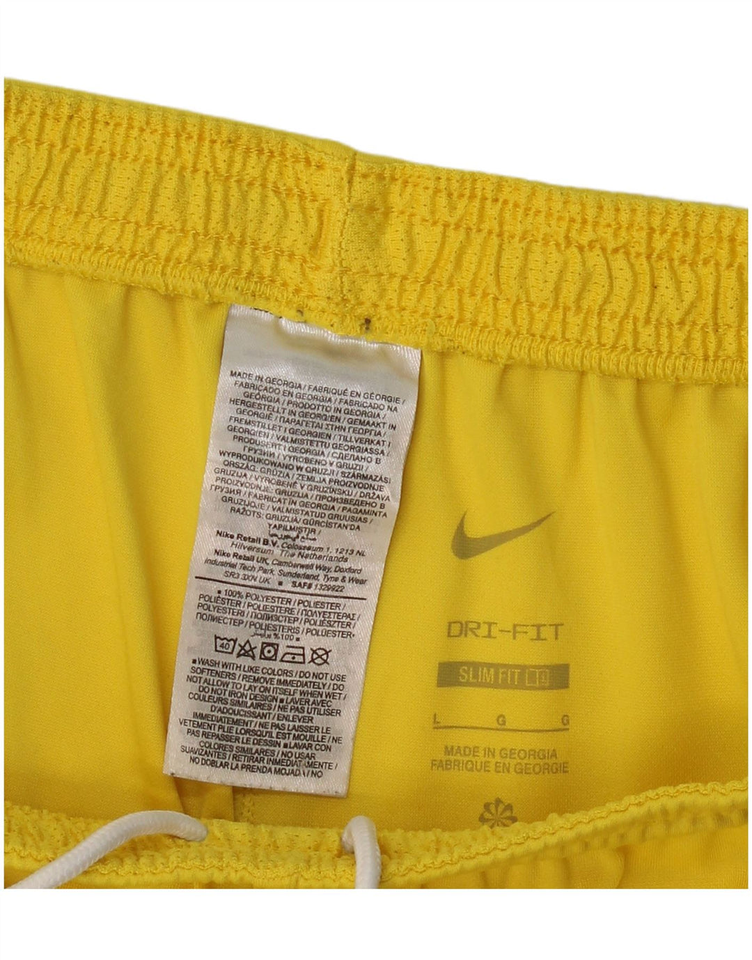 NIKE Mens Dri Fit Slim Fit Sport Shorts Large  Yellow Polyester