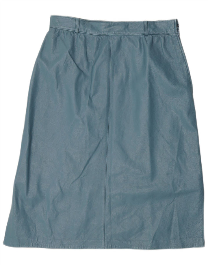 Vintage lædernederdel til kvinder W28 Medium Blue