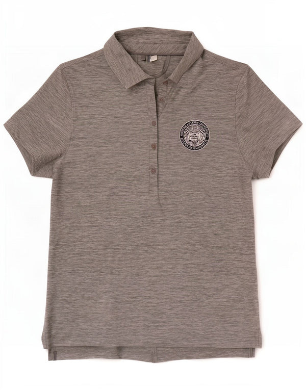 Under Armour Womens Heat Gear Polo Shirt UK 14 Large Grey Flecked Polyester