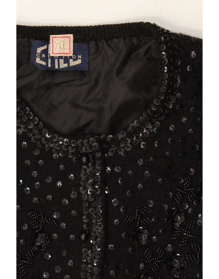 CREATION Womens Cardigan Sweater UK 18 XL Black Vintage Creation and Second-Hand Creation from Messina Hembry 
