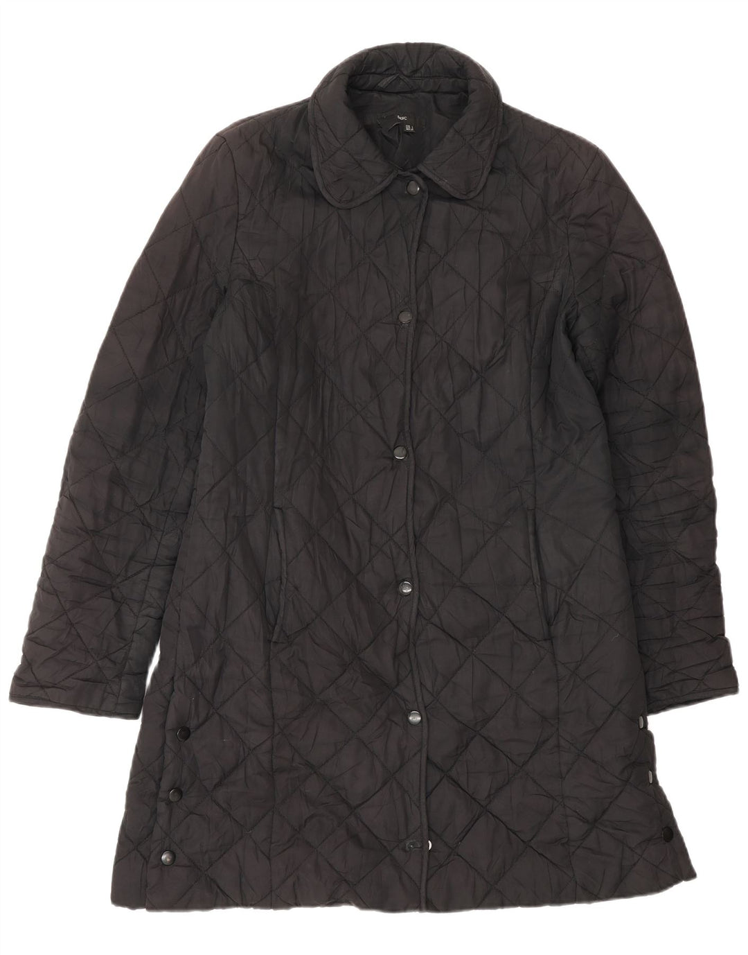 Zara Quiltet overfrakke til kvinder UK 16 Large Black