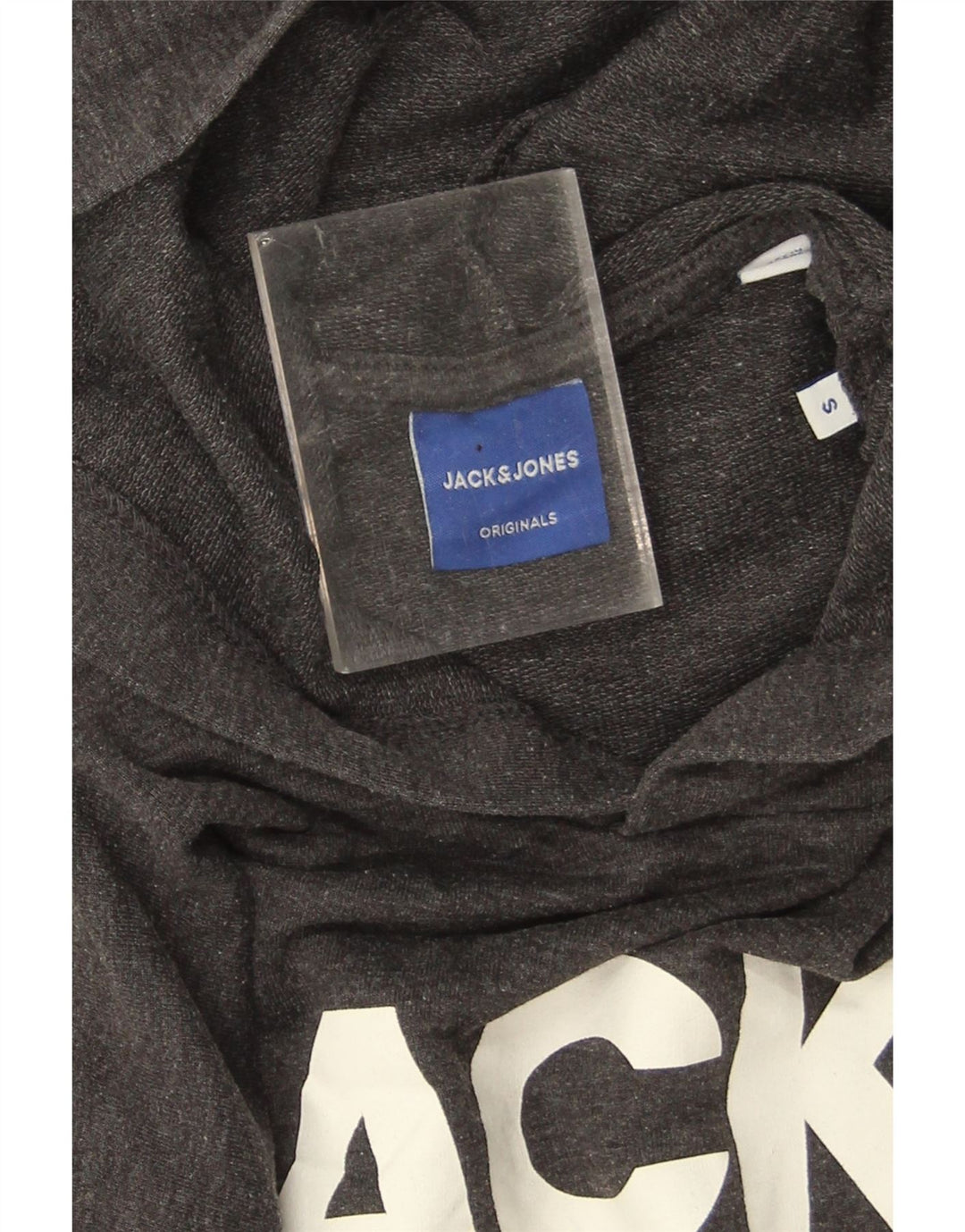 Jack & Jones Grafisk hættetrøje til mænd, lille grå bomuld