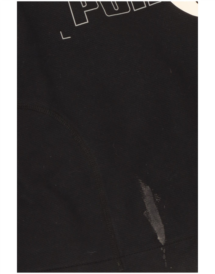 Puma Womens Graphic Crop Sweatshirt Jumper UK 14 Medium Black