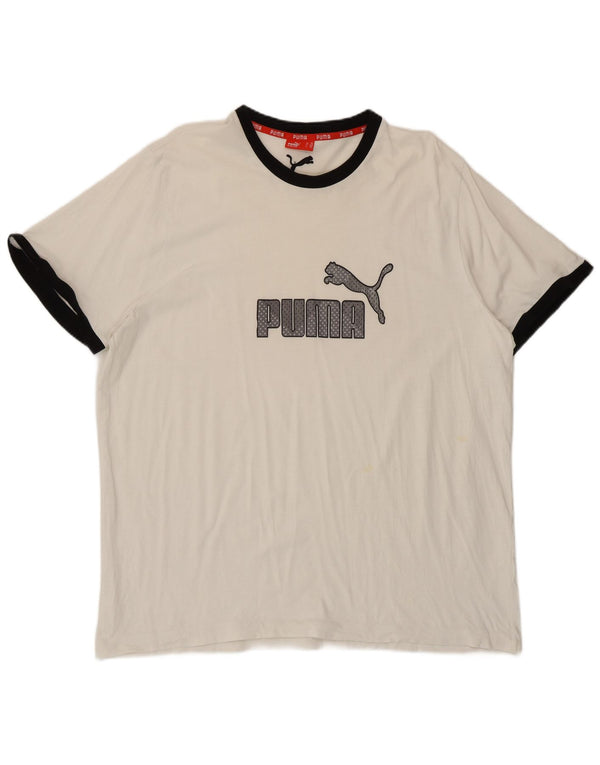 Puma Herre Grafisk T-Shirt Top 2XL Hvid