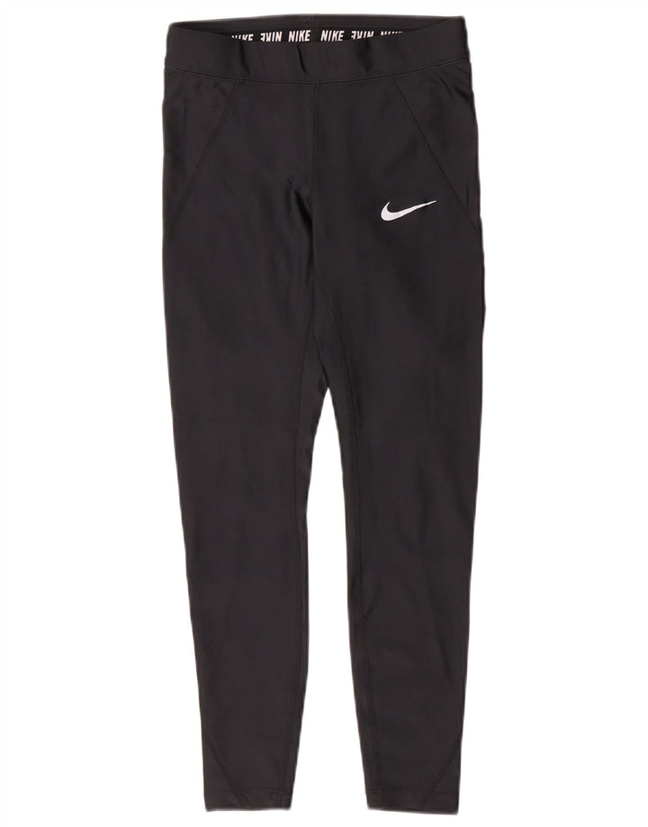 Nike Dame Dri Fit Leggings UK 8 Small Black Polyester