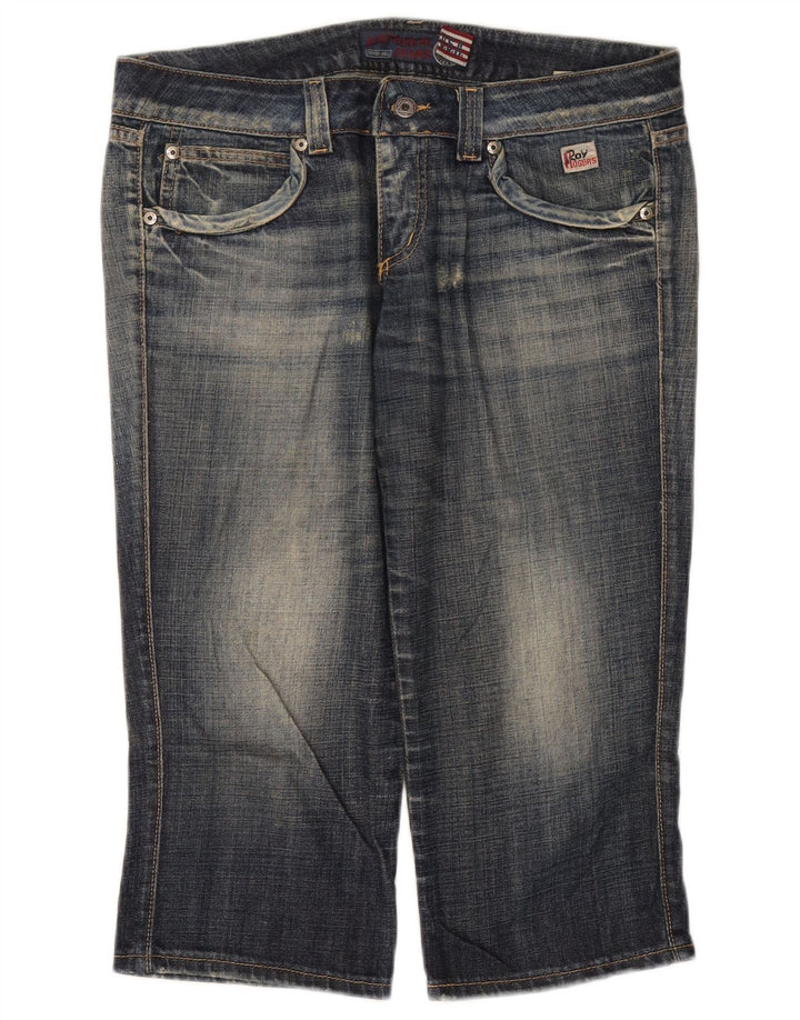 Roy Rogers Dame Seven Bell Distressed Capri Jeans W34 L20 Blå