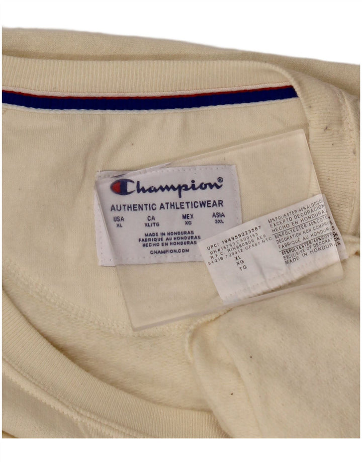 CHAMPION Womens Graphic Sweatshirt Jumper UK 18 XL Off White Polyester