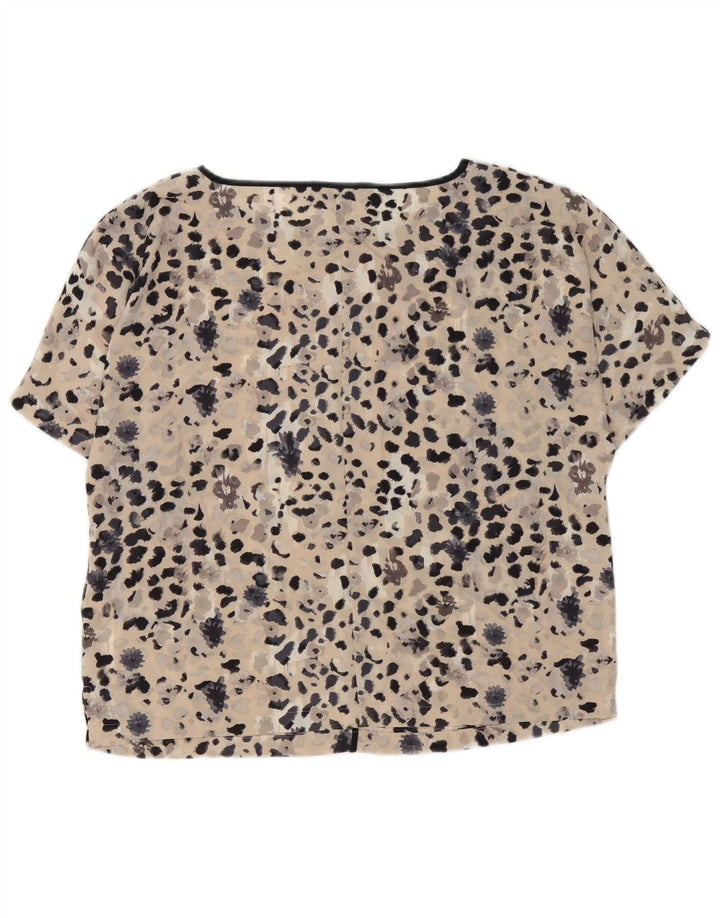 Marks & Spencer Dame Oversized bluse Top UK 10 Small Beige Flecked