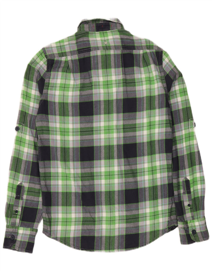SUPERDRY Flanellskjorte til mænd Lille grøn ternet bomuld