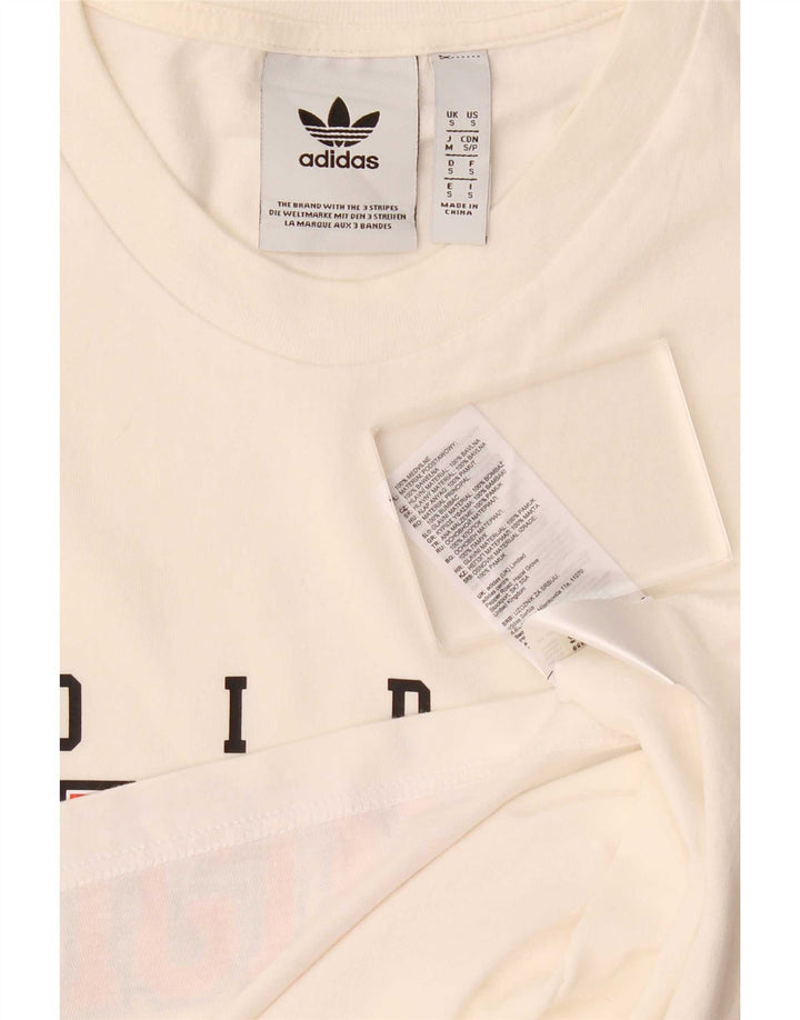 Adidas Grafisk T-shirt top til mænd, lille hvid bomuld