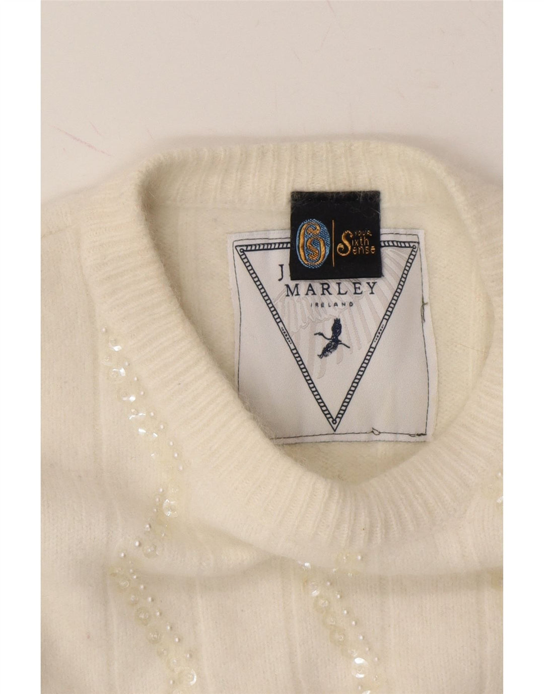 YOUR SIXTH SENSE Womens Crew Neck Jumper Sweater UK 14/16 Medium Beige Vintage Your Sixth Sense and Second-Hand Your Sixth Sense from Messina Hembry 