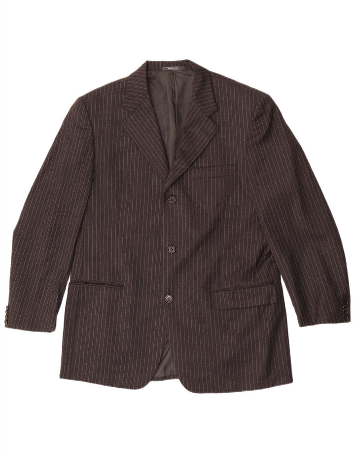 Cerruti 1881 Herre 3-knaps blazerjakke IT 52 XL Gråstribet uld