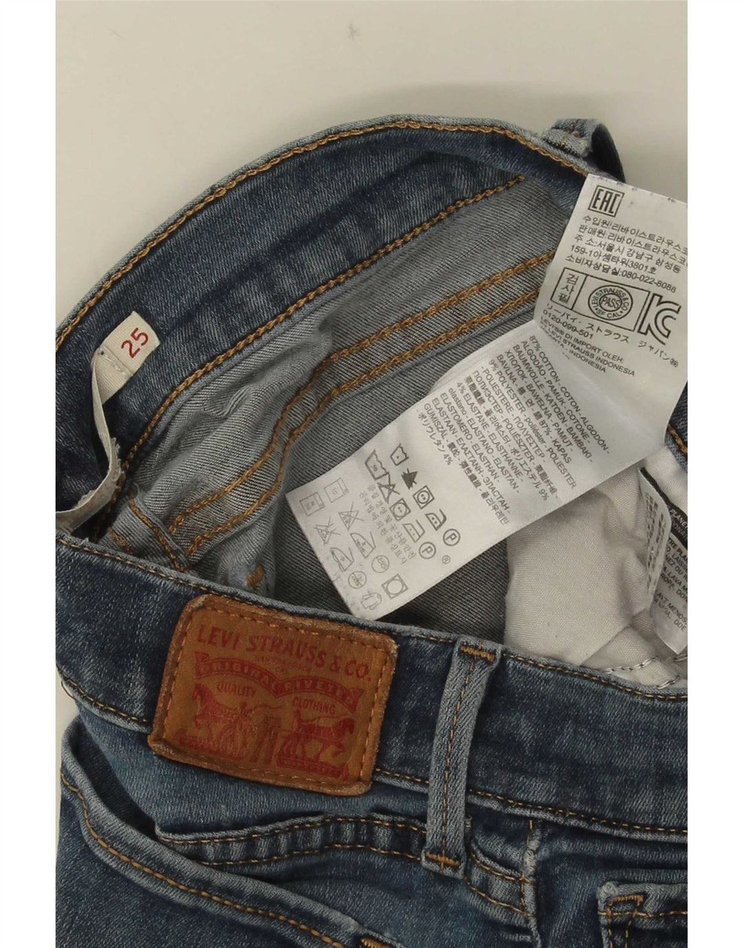 Levi's Super Skinny Jeans til kvinder W25 L32 blå bomuld
