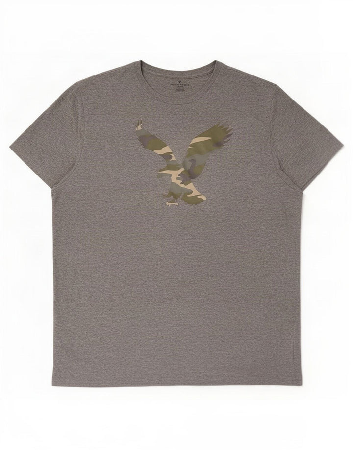 American Eagle Herre Grafisk T-Shirt Top 2XL Grå Bomuld
