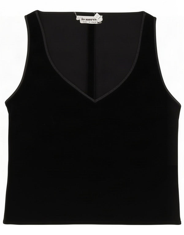Piero Moretti Womens Crop Ærmeløs fløjlsbluse Top IT 40 Small Black