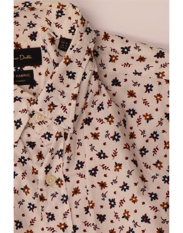 Massimo Dutti Herreskjorte Medium Hvid Blomsterbomuld