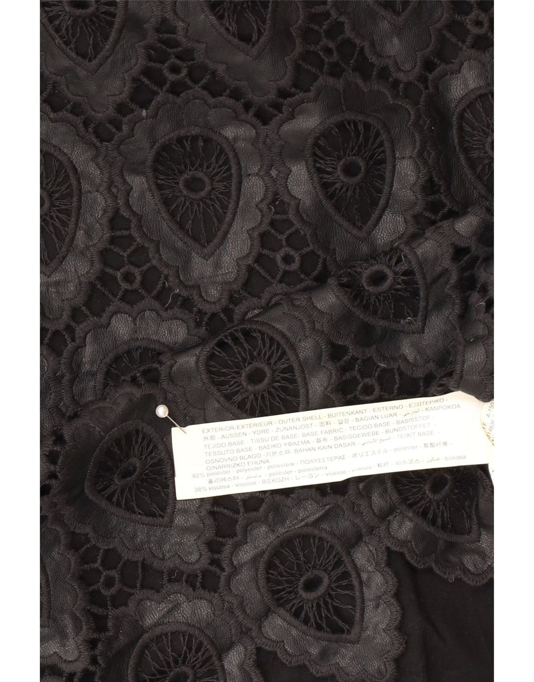 Zara Dame Mini Nederdel Large W30 Sort Geometrisk Polyester