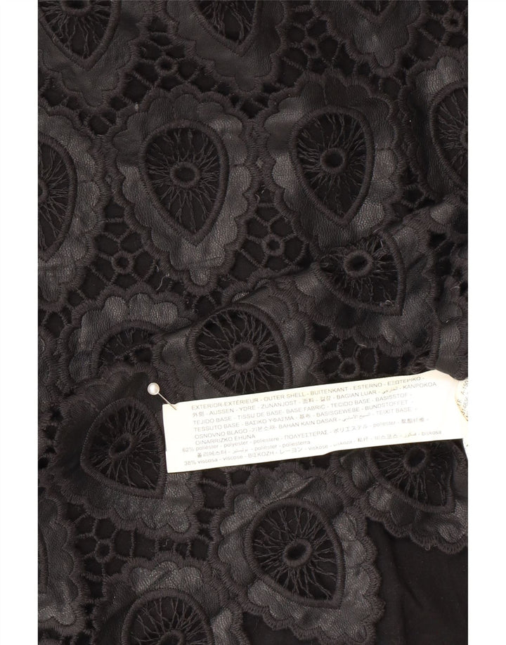 Zara Dame Mini Nederdel Large W30 Sort Geometrisk Polyester