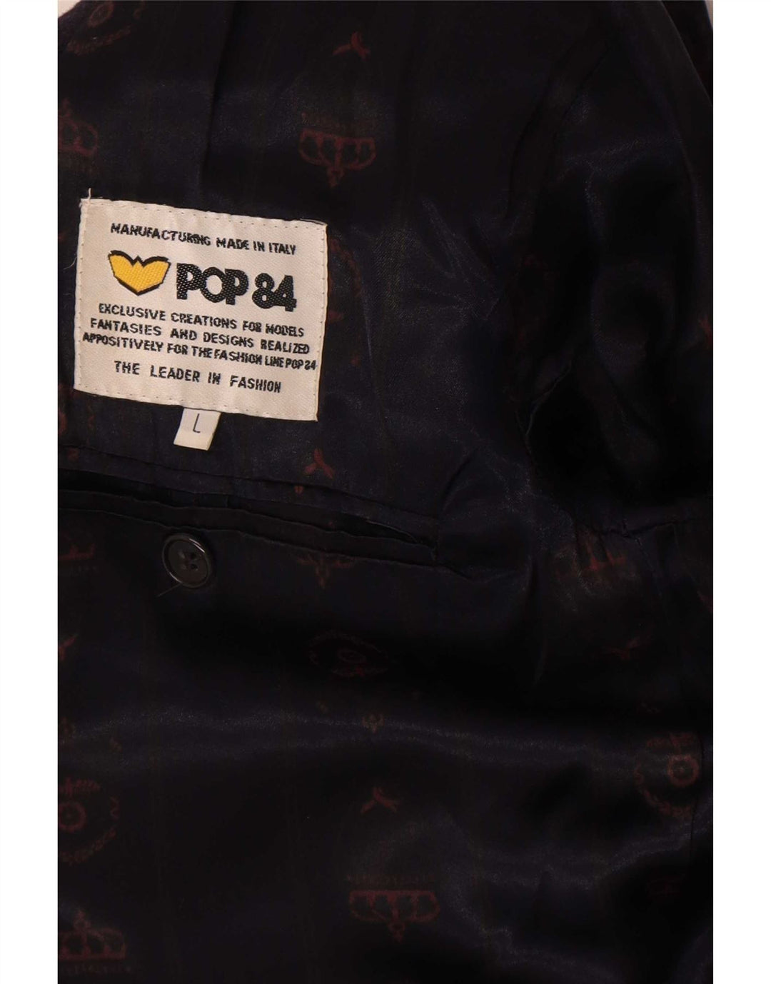POP 84 Herre 2 Button Blazer Jacket UK 40 Large Black