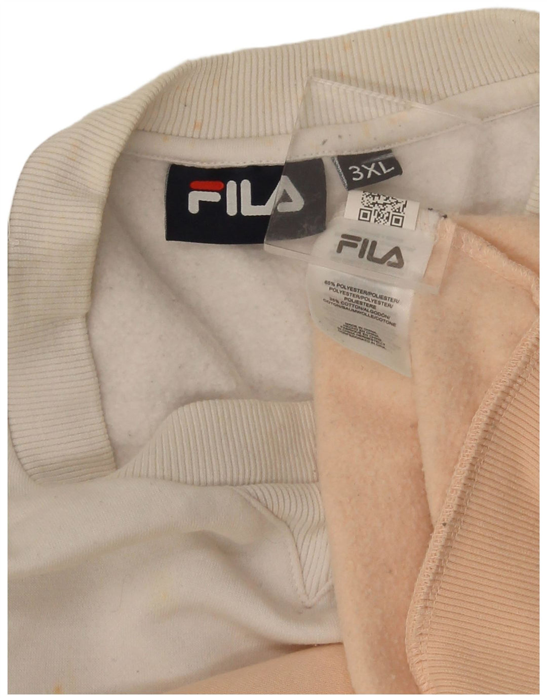 Fila Dame Grafisk Sweatshirt Jumper UK 22 3XL Pink Colourblock Polyester