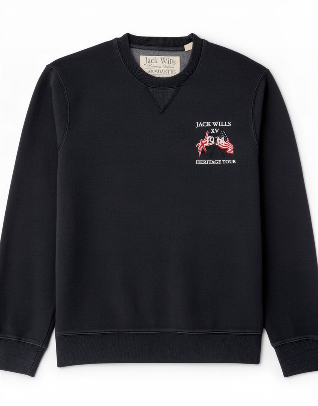 Jack Wills Herre Grafisk Sweatshirt Jumper Medium Navyblå Bomuld