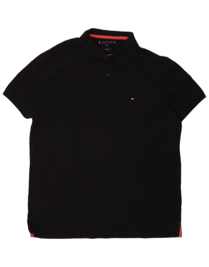 Tommy Hilfiger Herre Regular Fit Polo Shirt Stor sort bomuld