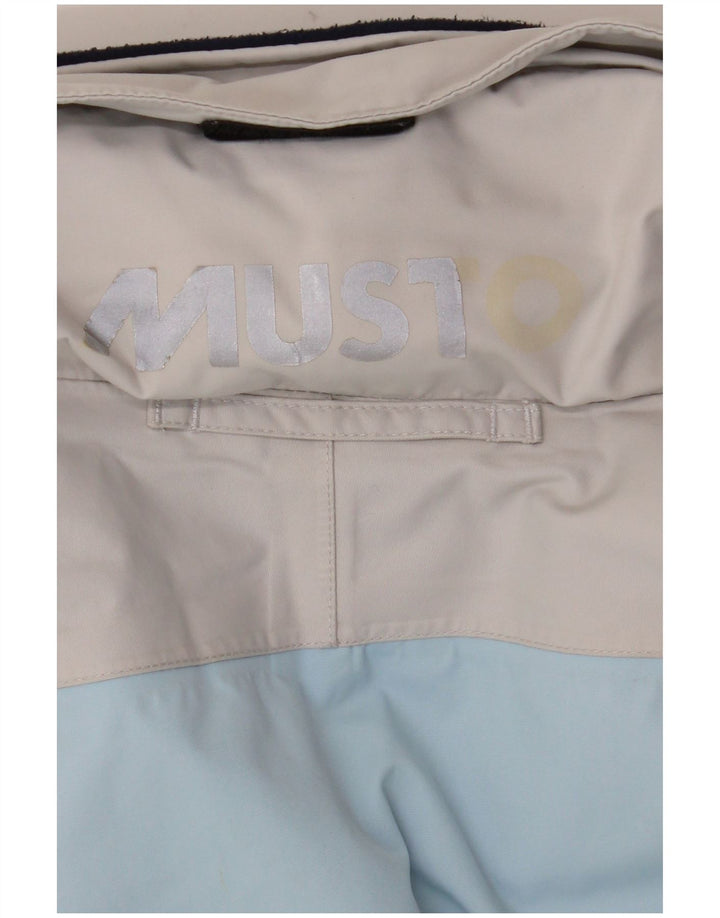 Musto Dame Hætte Oversized regnjakke UK 10 Small Blue Colourblock