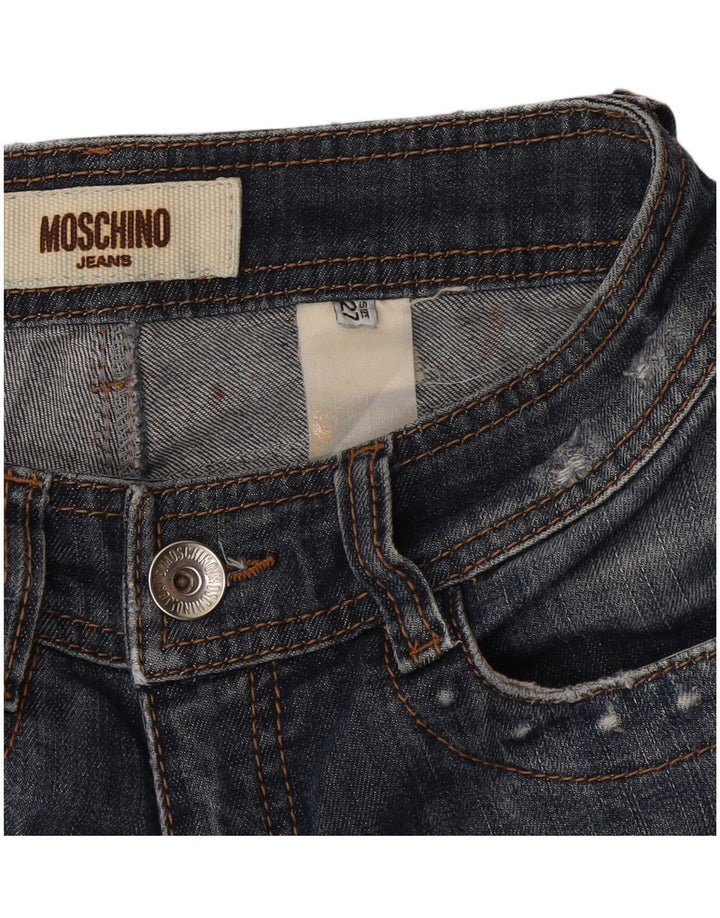 Moschino Kvinder Distressed Skinny Jeans W27 L34 Blå