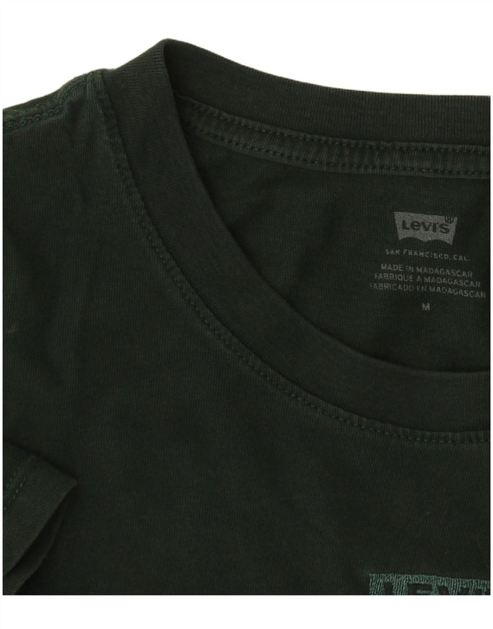 Levi's Womens Crop T-Shirt Top UK 14 Medium Green