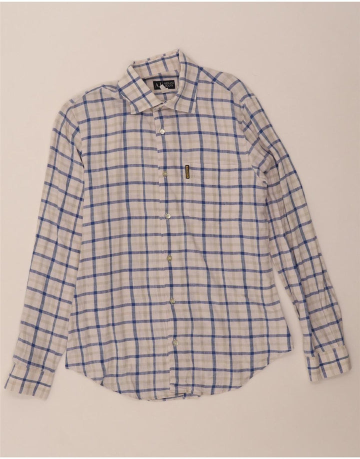 ARMANI JEANS Herreskjorte Medium Blå Ternet hør