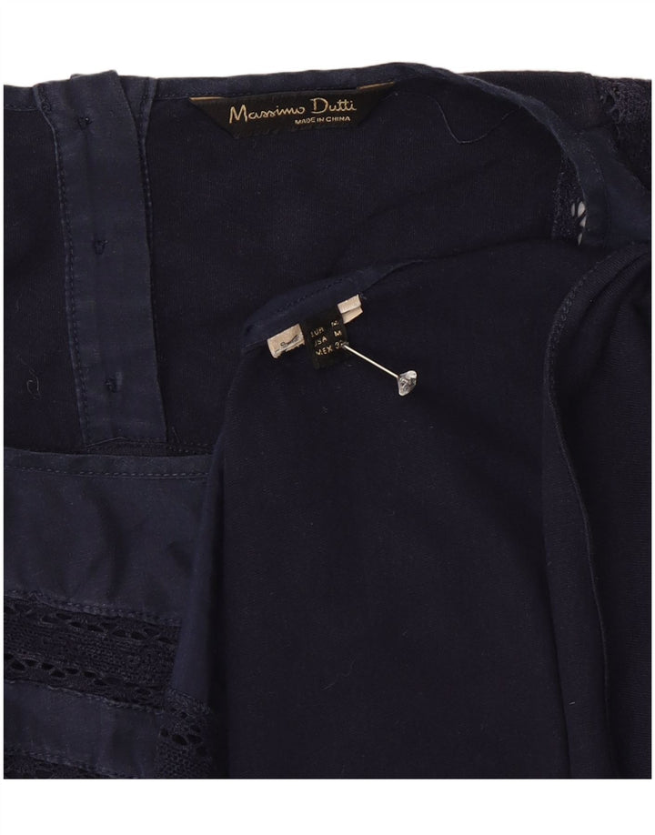 Massimo Dutti Dame Vest Top UK 12 Medium Navy Blue