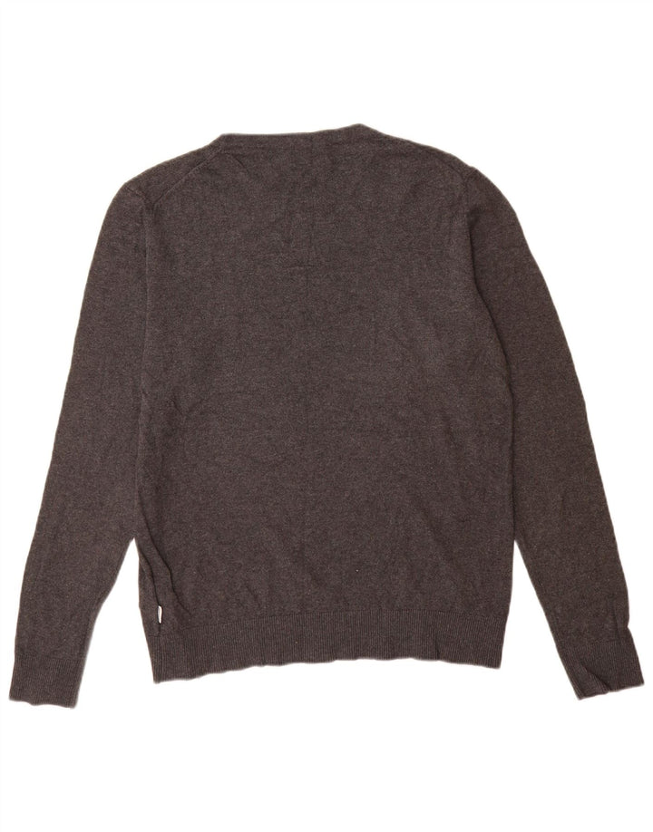 Jack & Jones Herre sweater med rund hals, mellemgrå bomuld