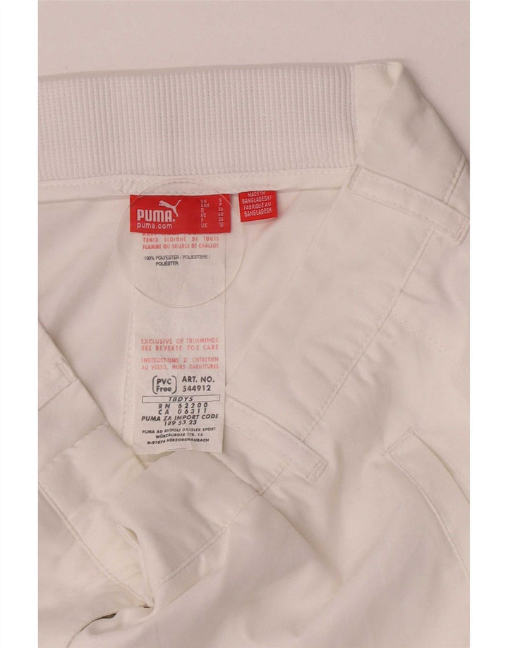 Puma Loose Fit Bermuda Shorts UK 10 Small W27 White Polyester
