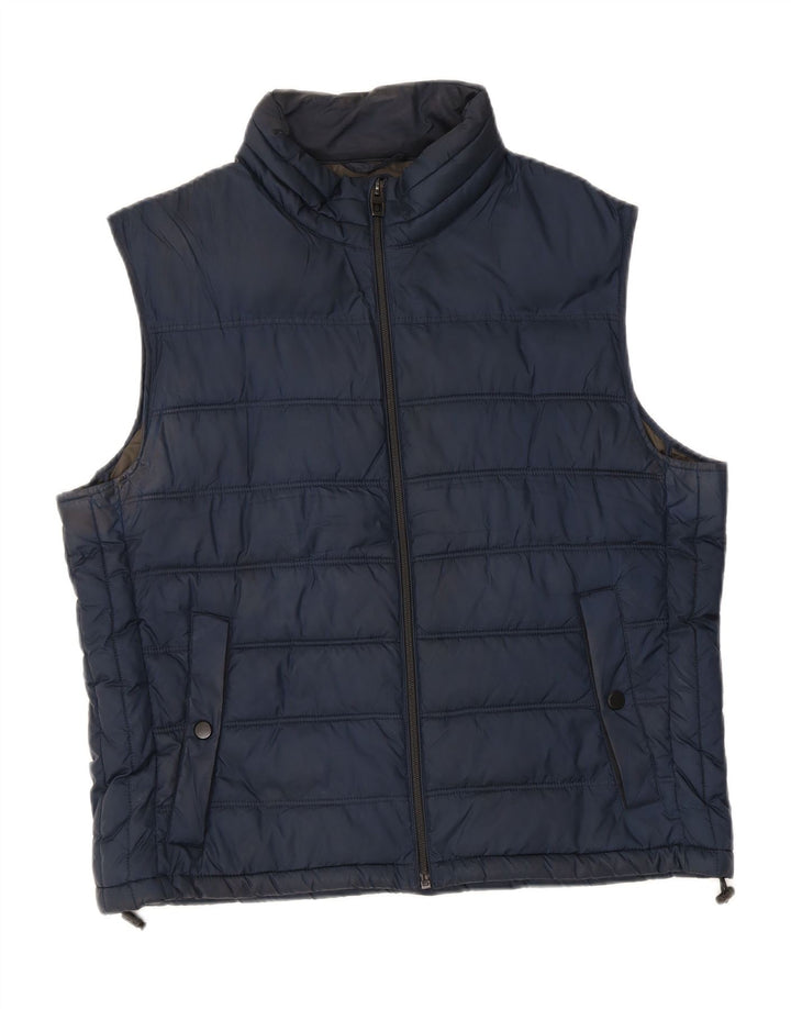 ZARA Polstret Gilet til mænd UK 42 XL Navyblå polyester