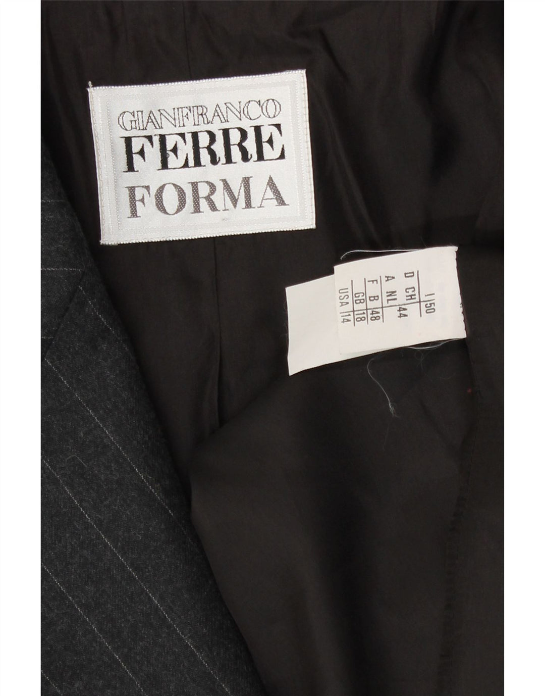 Gianfranco Ferre Dame 1 Knap Blazer Jakke UK 18 XL Grå Nålestribe