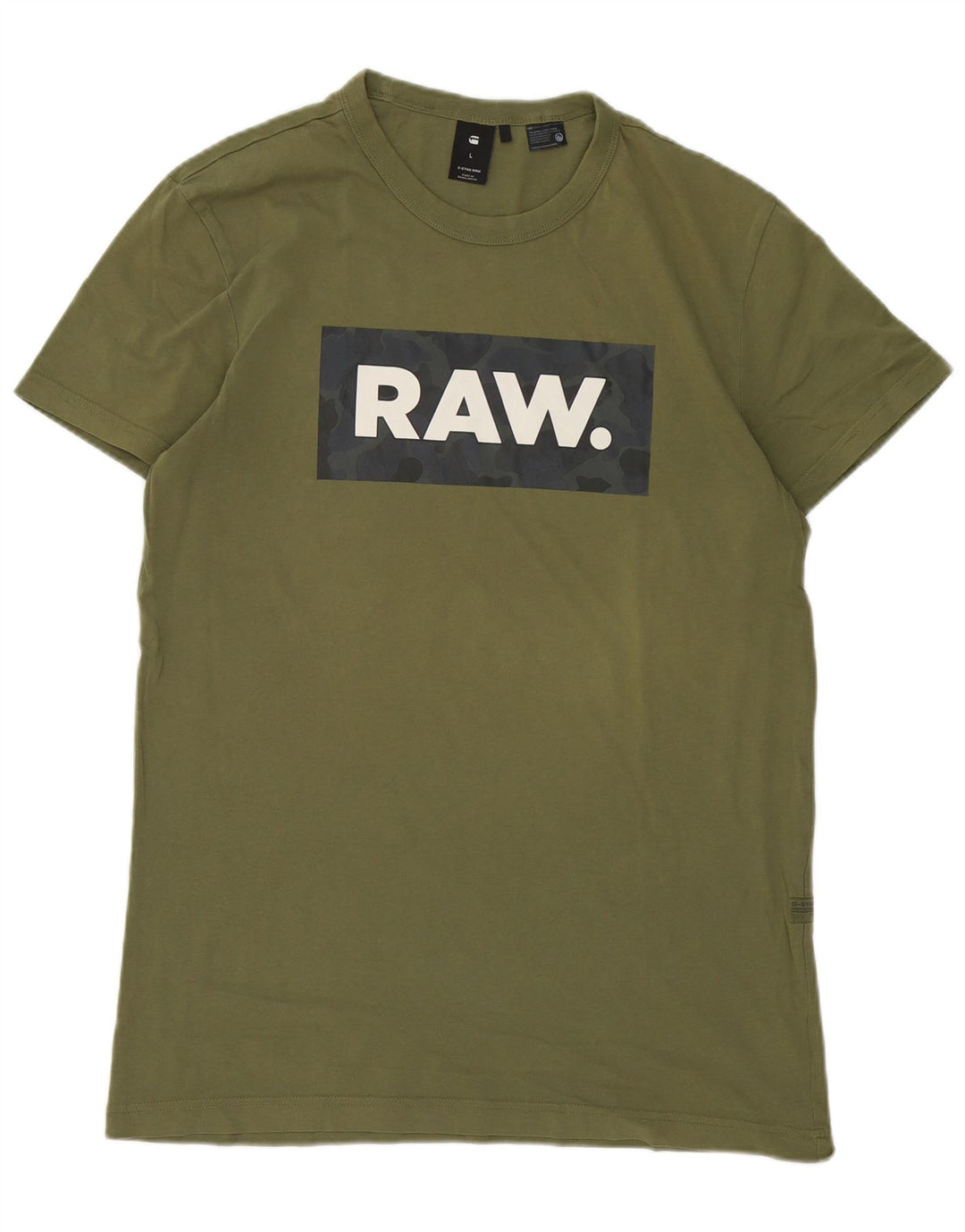 G-Star Herre Grafisk T-Shirt Top Stor Khaki Bomuld