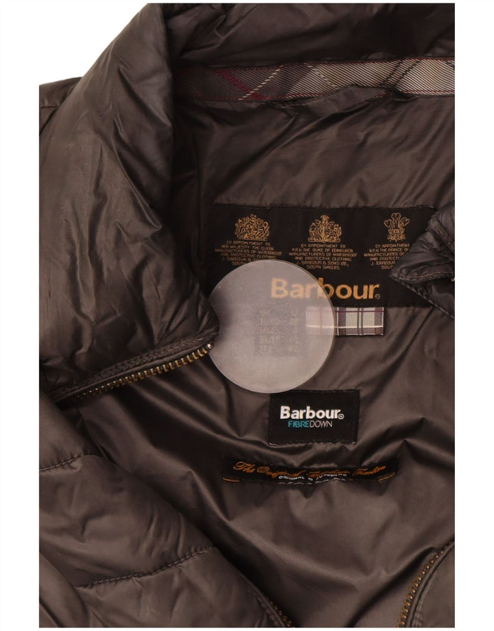 Barbour Dame Polstret Jakke UK 12 Medium Grå Polyamid