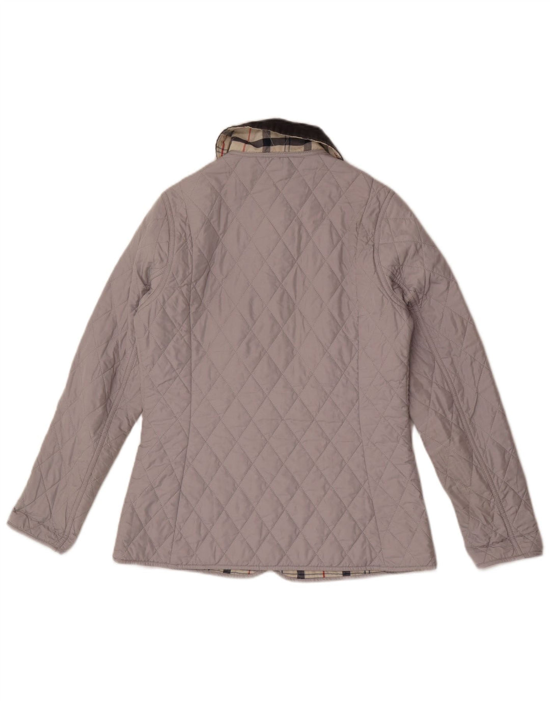 Barbour Quiltet jakke til kvinder UK 8 Small Grey Colourblock Polyester
