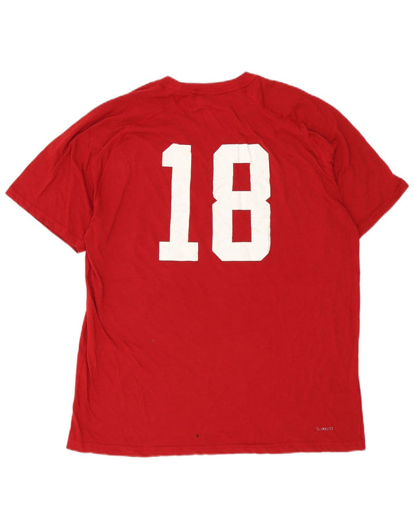 Adidas Herre Indiana Grafisk T-Shirt Top XL Rød Polyester