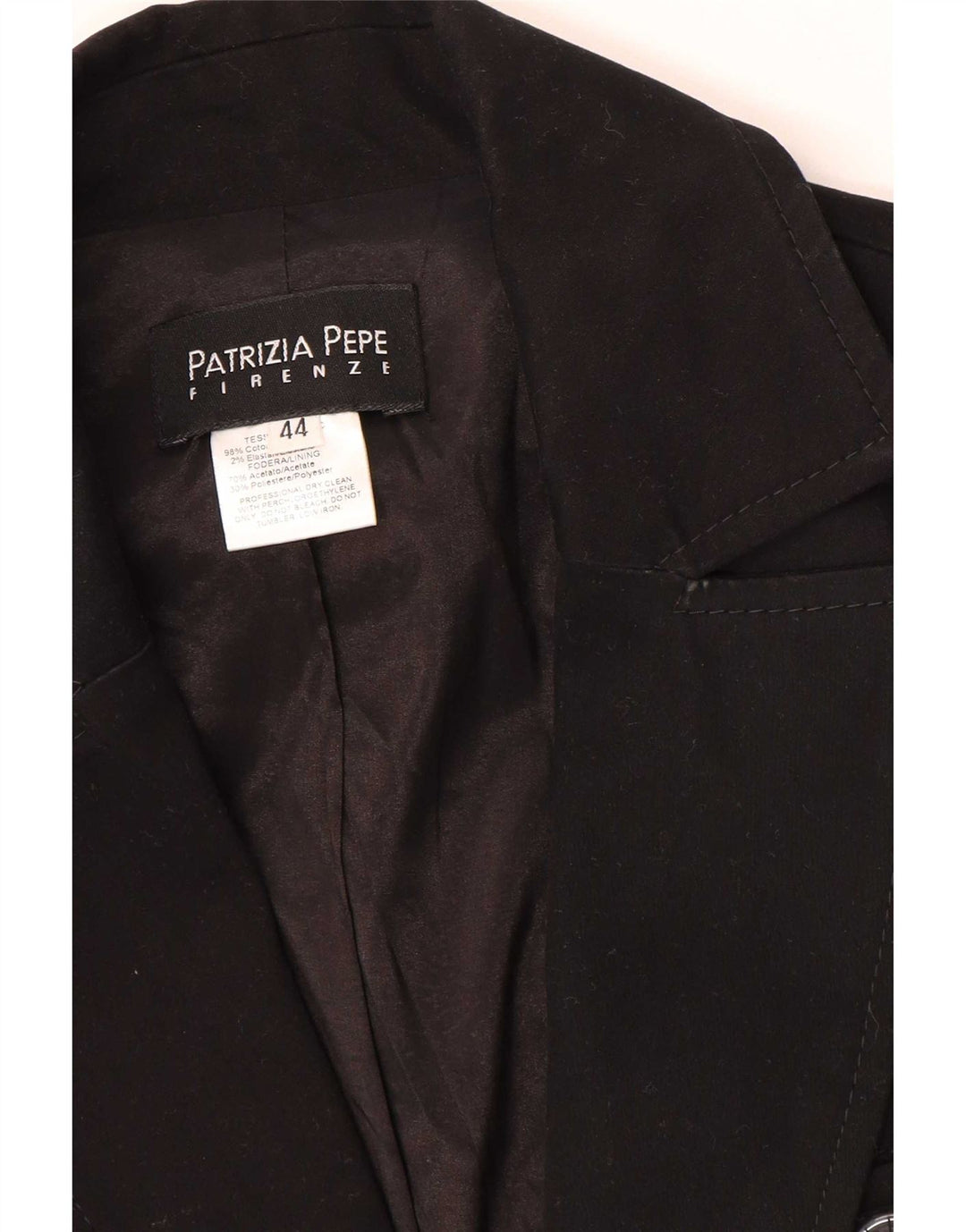 Patrizia Pepe Dame 2 Button Blazer Jacket IT 44 Medium Sort Bomuld