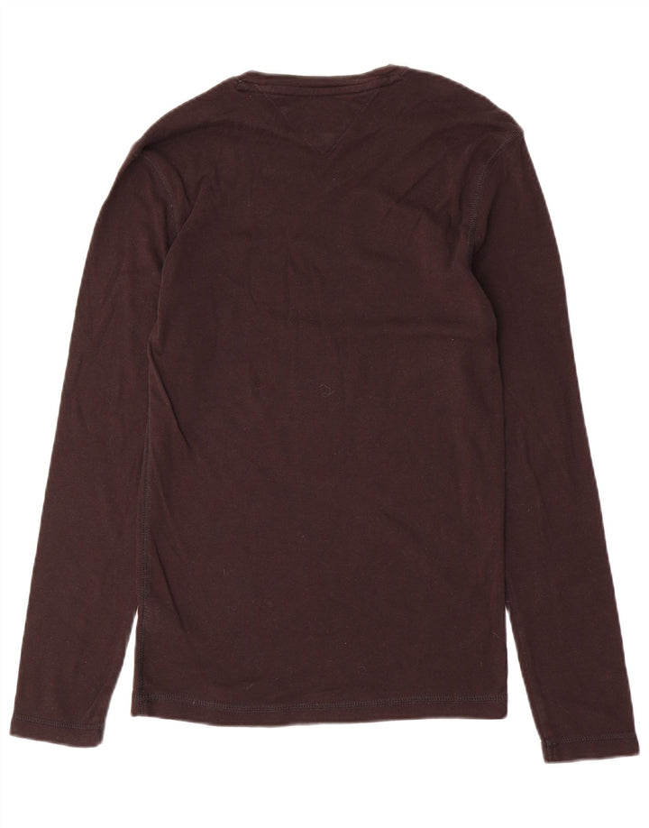 Tommy Hilfiger Dame Top Langærmet UK 12 Medium Brun Bomuld